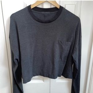 All yours cropped long sleeve top with pocket
